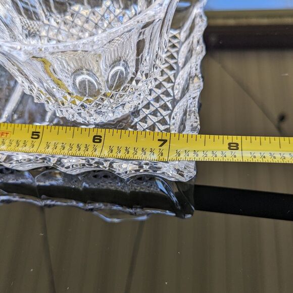 Cut Lead Crystal Sugar Creamer Tray Set Germany Hobnail Exquisite Detail MCM - Picture 16 of 16